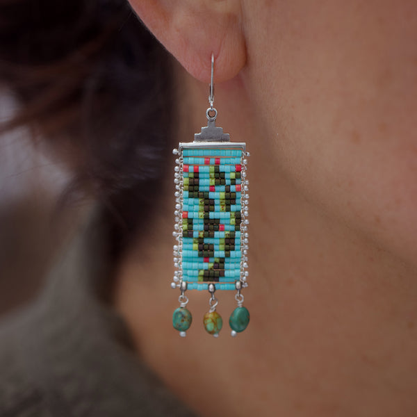 Prickly Pear Earrings in Blue