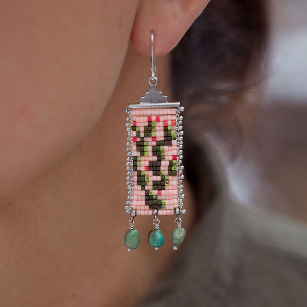 Prickly Pear Earrings in Pink