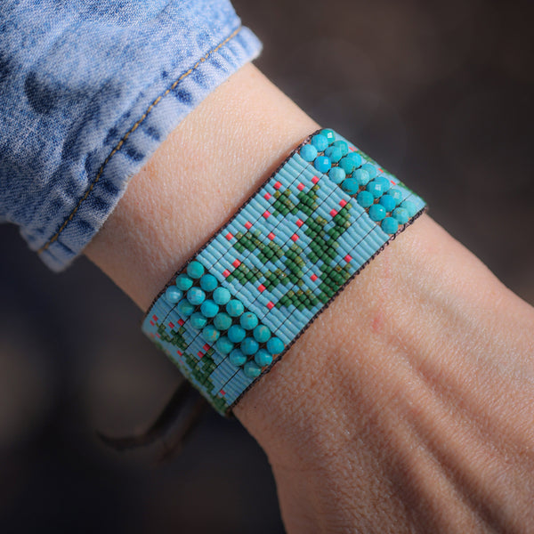 Prickly Pear Bracelet in Blue with Turquoise