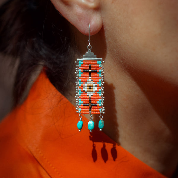 Cruces de Caminos Earrings in light coral