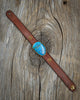 Horse Tack Leather Bracelet with 24k Vermeil and Kingman Turquoise
