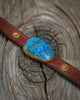 Horse Tack Leather Bracelet with 24k Vermeil and Kingman Turquoise