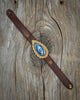 Horse Tack Leather Bracelet with 24k Vermeil and Apatite
