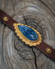 Horse Tack Leather Bracelet with 24k Vermeil and Apatite