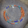 Double Wrap Seed Bead Bracelet with Carnelian