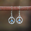 Peace Sign Earrings with Sleeping Beauty Turquoise