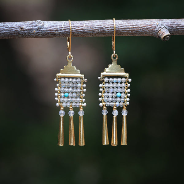 Petite Labradorite 24k Vermeil Earrings