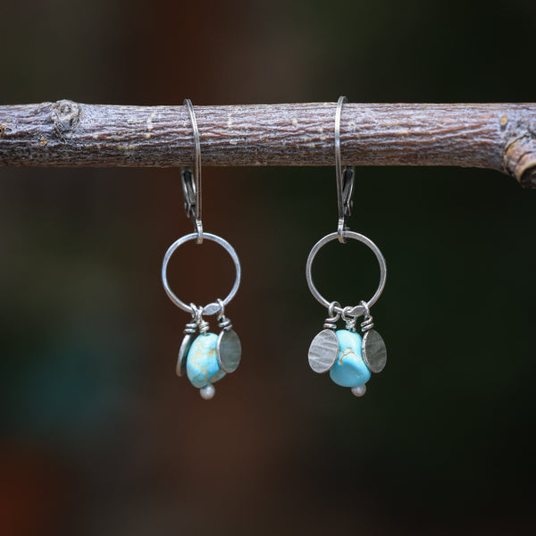 Pétalo Fringe Earrings with Dry Creek Turquoise