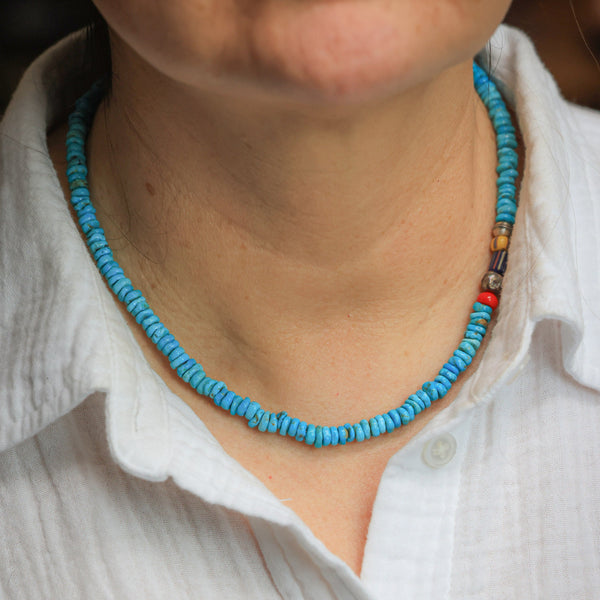 Turquoise Necklace with African Trade Beads