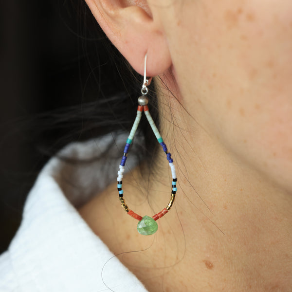 Seed Bead Earrings with Prehnite
