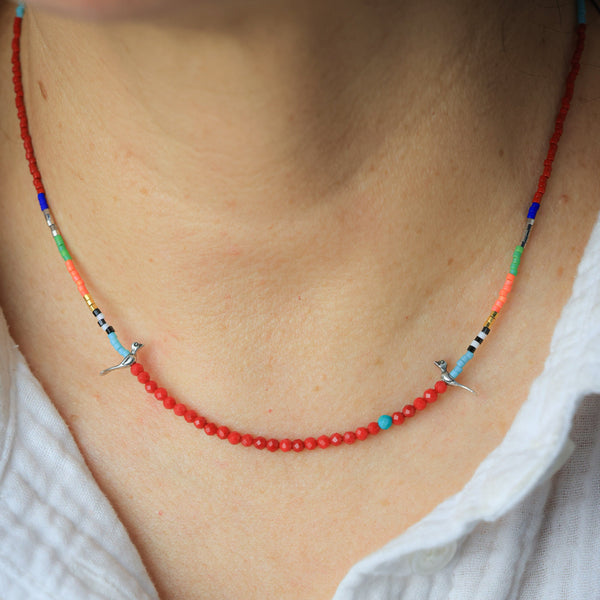 Little Birds Necklace with Sea Bamboo