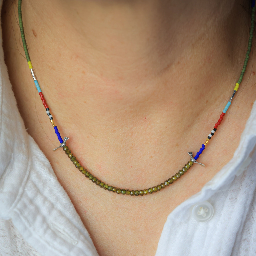 Little Birds Necklace with Chrome Diopside