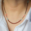 Little Birds Necklace with Garnet