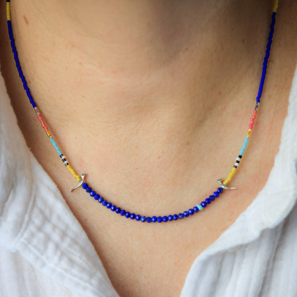 Little Birds Necklace with Lapis