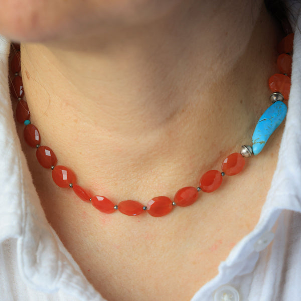 Carnelian & Turquoise Necklace