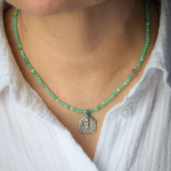 Amulet Necklace in Chrysoprase