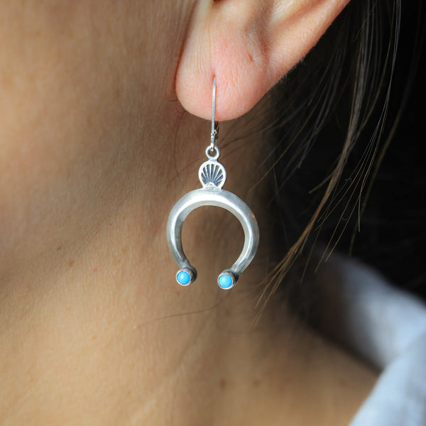 La Luna Earrings with Sleeping Beauty Turquoise