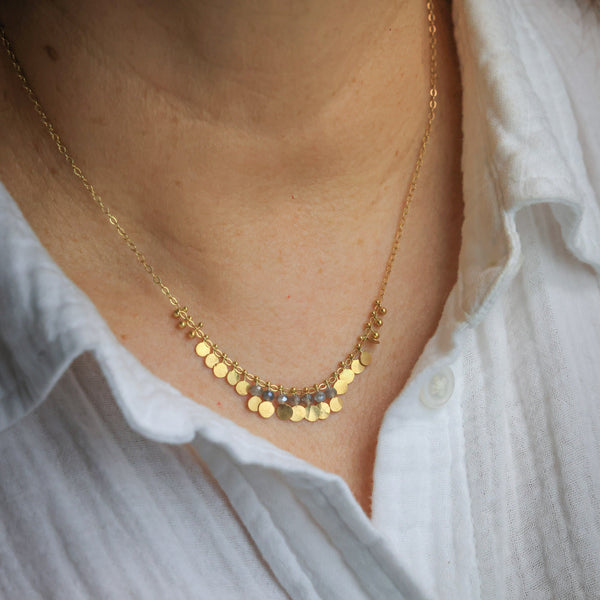 Fringe 24k Vermeil Necklace With Labradorite