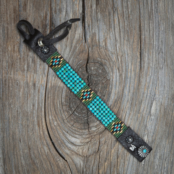 Turquoise Ojo Bracelet in Olive