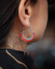Arco Earrings with Sea Bamboo Coral and Turquoise
