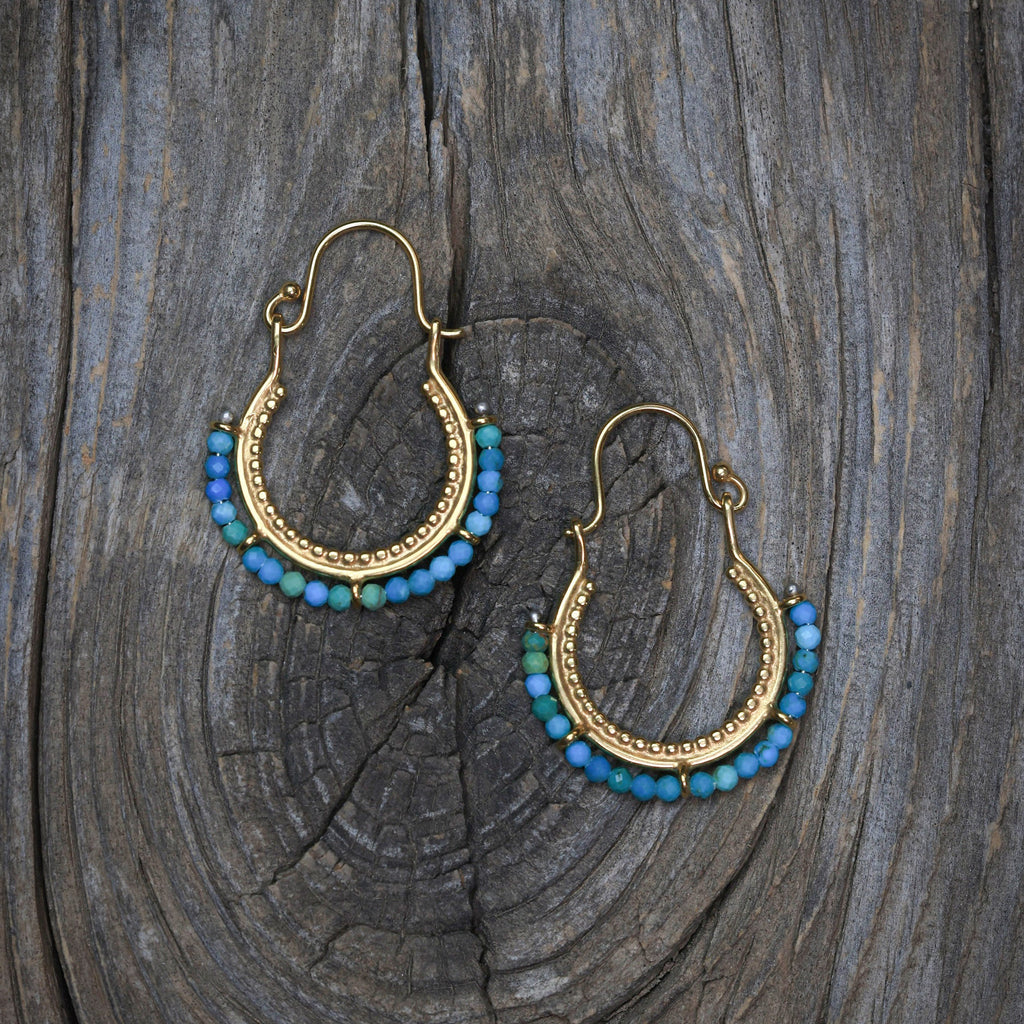 Arco Earrings with Turquoise and 24k vermeil