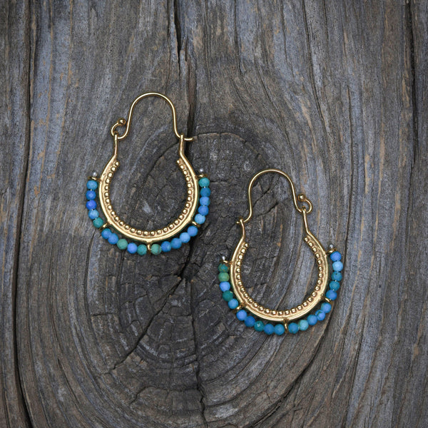 Arco Earrings with Turquoise and 24k vermeil