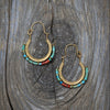 Arco Earrings with Turquoise, Apple Coral, and 24k vermeil