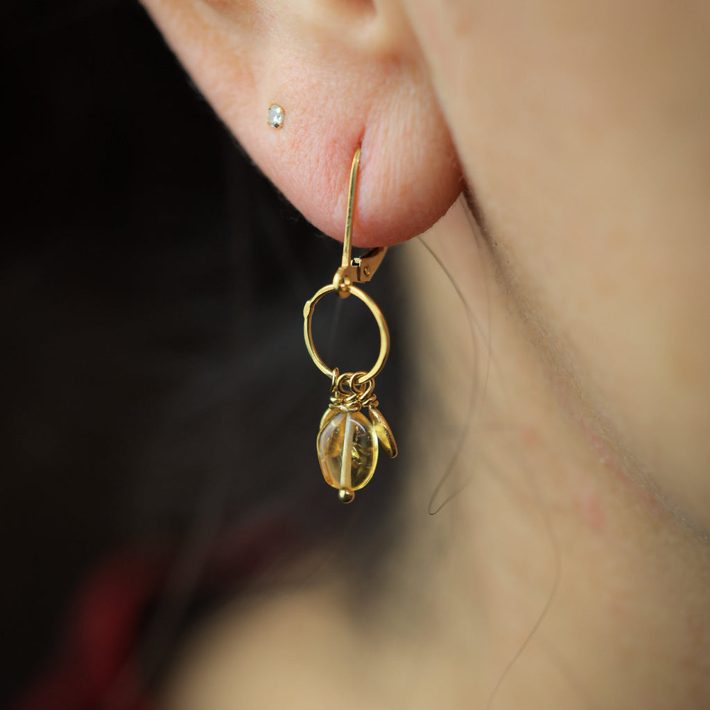Pétalo Fringe Earrings in Citrine and 24k Vermeil