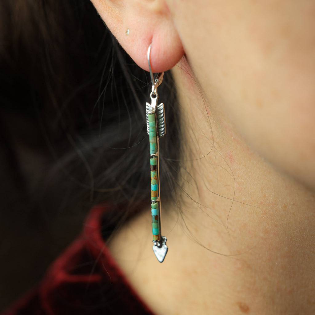 Twin Arrows Earrings with Elisa Turquoise