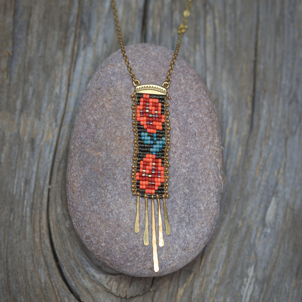 Rosas Necklace in Brown and 24k Vermeil