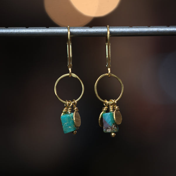 Pétalo Fringe Earrings in Turquoise and 24k Vermeil