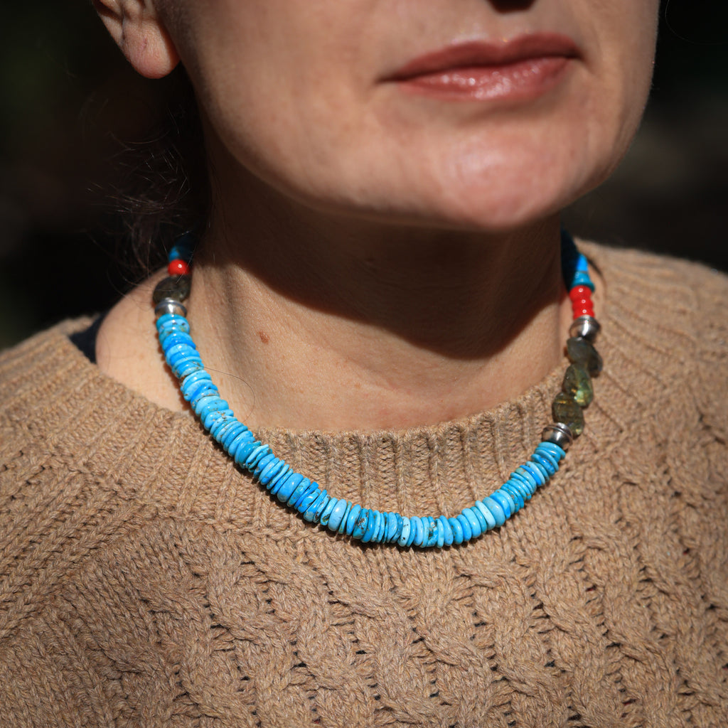 Treasure of the Sea and Sky Necklace with Turquoise & Labradorite