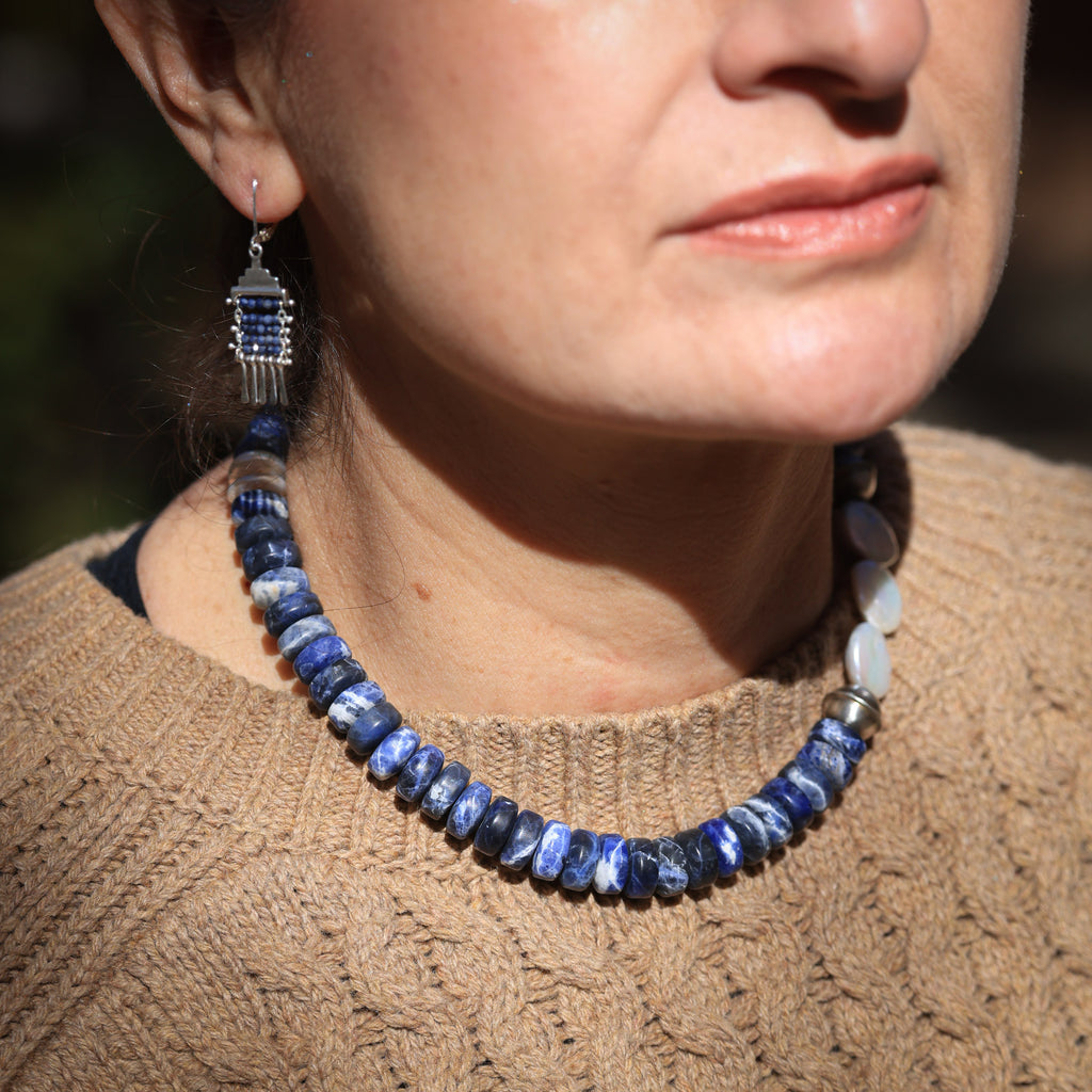 Treasure of the Sea and Sky Necklace with Sodalite