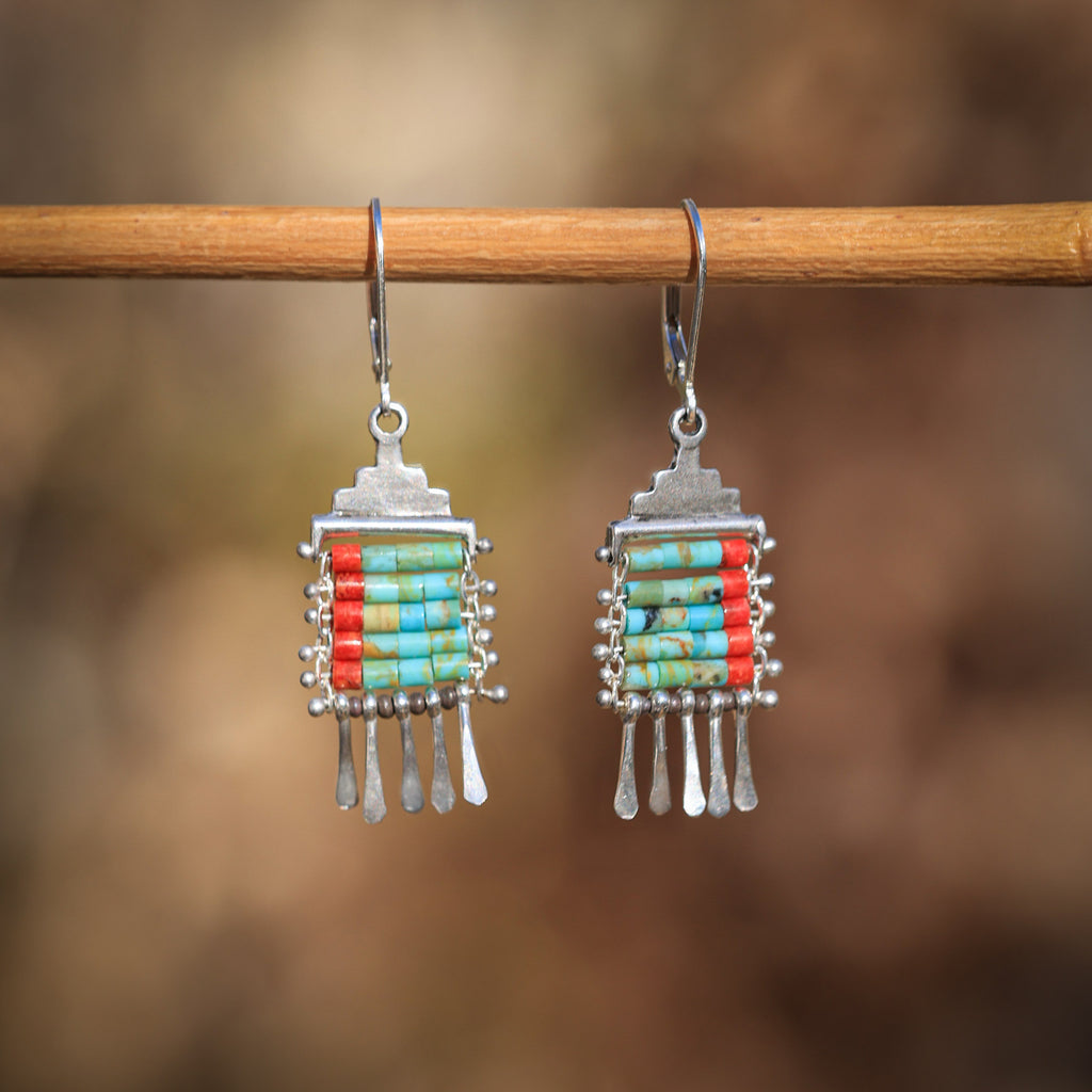 Petite Heishi Turquoise Bead Earrings