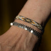 Gold Serape Double Wrap Bracelet with Labradorite