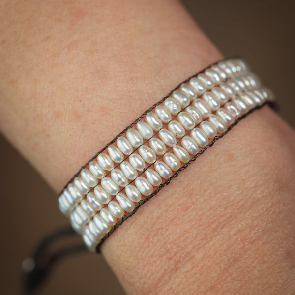 Pearl Bracelet With Sleeping Beauty Turquoise