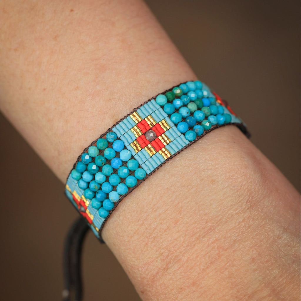 Turquoise & Labradorite Ojo Bracelet