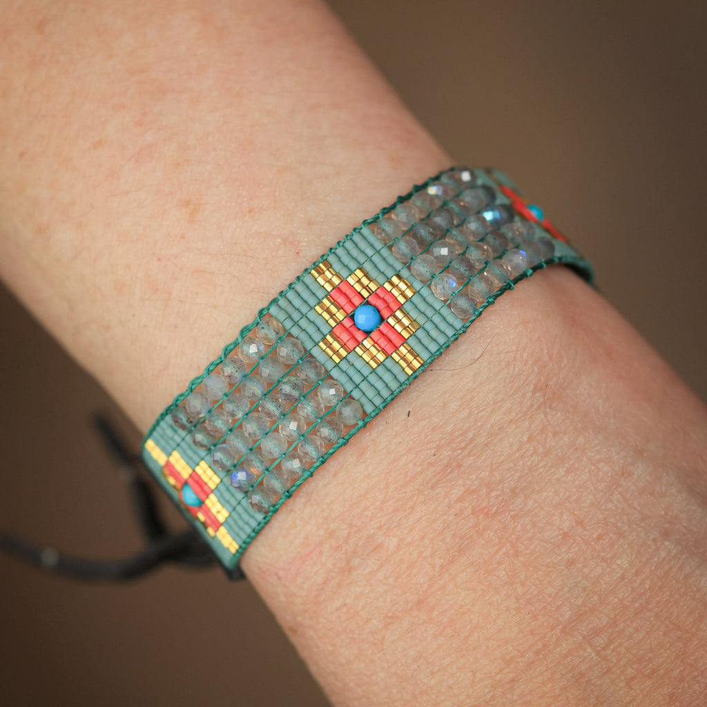 Labradorite & Turquoise Ojo Bracelet