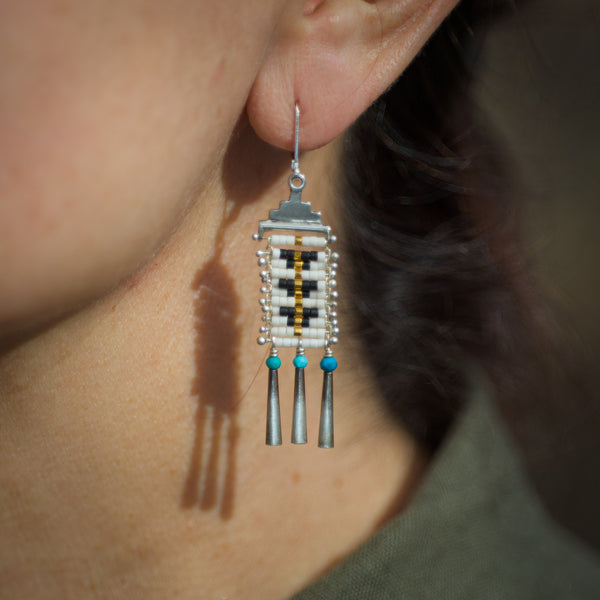 Mini Sacred Peak Earrings with Turquoise