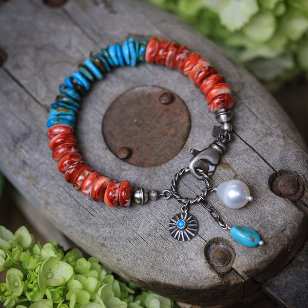 Spiny Oyster & Turquoise Treasure of the Sea and Sky Bracelet