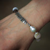 Large Champagne Baroque Pearl Pétalo Paillette Bracelet