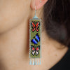 Long Mariposa Earrings in Olive