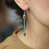 Twin Arrows Earrings with Kingman Turquoise and Apple Coral