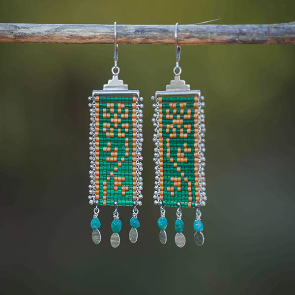 Autumn Garland Earrings with Sleeping Beauty Turquoise