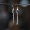 Twin Arrows Earrings with Kingman Turquoise and Apple Coral