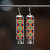 Long Cruces Earrings in Red and Green