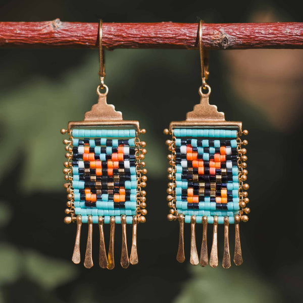 Mariposa Earrings in Blue with 24k vermeil