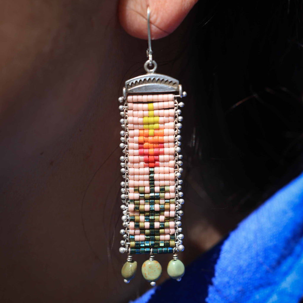 Yucca Earrings in Bright Pink