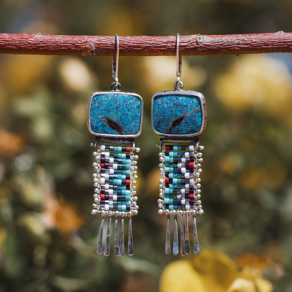 Turquoise Raven & River Earrings