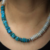 Treasure of the Sea and Sky Necklace with Turquoise & Pearl